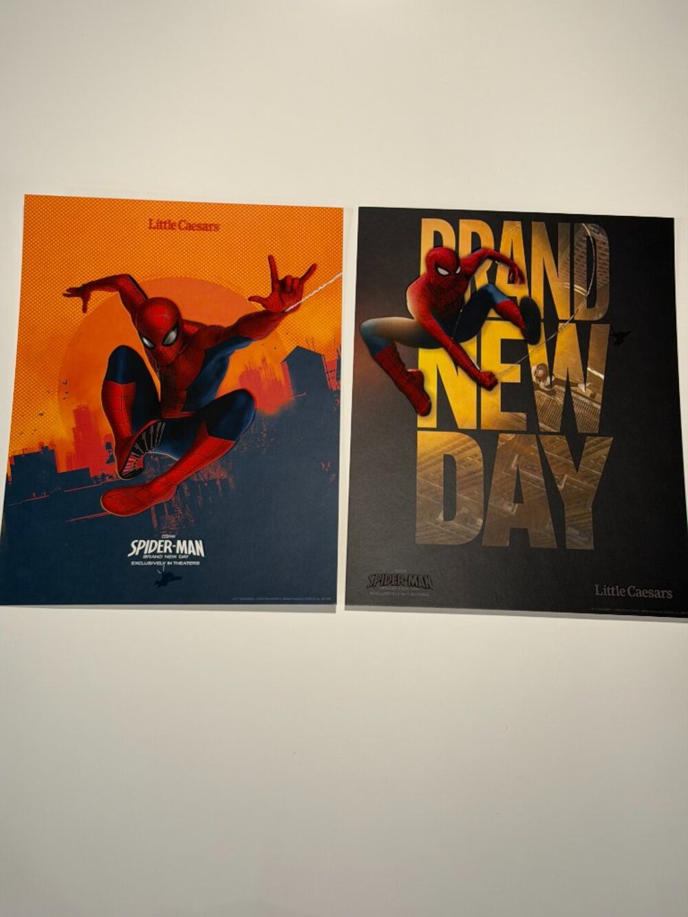 Lot of 2 Spider Man Brand New Day Movie Posters Little Ceasars